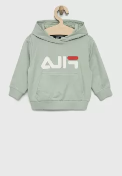 Fila bluza copii culoarea verde, cu gluga, cu imprimeu imagine