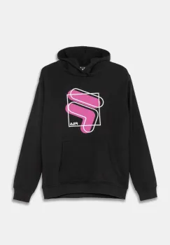 Fila bluza copii LOOP culoarea negru, cu gluga, cu imprimeu, FAT0598 imagine