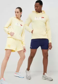 Fila bluza culoarea galben, cu gluga, cu imprimeu imagine