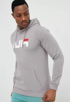 Fila bluza culoarea gri, cu gluga, cu imprimeu imagine