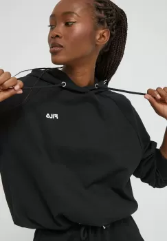 Fila bluza femei, culoarea negru, cu gluga, neted imagine