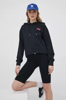 Fila bluza femei, culoarea negru, neted imagine