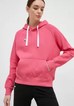 Fila bluza femei, culoarea roz, cu gluga, neted imagine