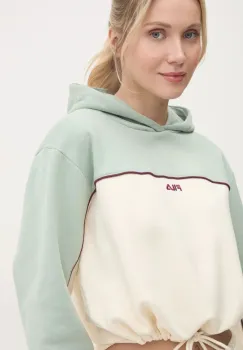 Fila bluza Laagna femei, culoarea verde, cu gluga, cu imprimeu, FAW0907 imagine