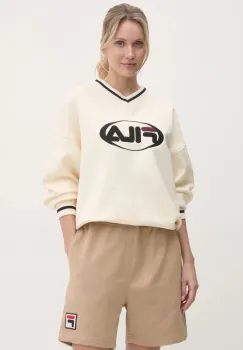 Fila bluza Langerma femei, culoarea bej, cu imprimeu, FAW0894 imagine
