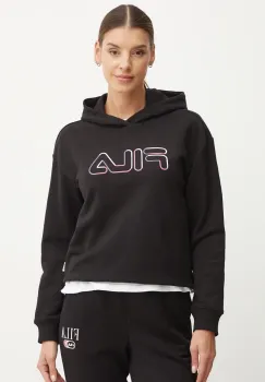 Fila bluza Lorca femei, culoarea negru, cu gluga, cu imprimeu, FAW0915 imagine