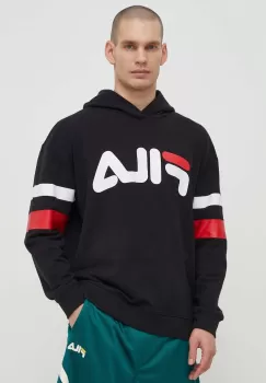 Fila bluza Luohe barbati, culoarea negru, cu gluga, cu imprimeu, FAM0675 imagine