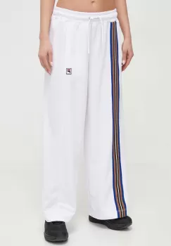 Fila pantaloni de trening culoarea alb, cu imprimeu imagine