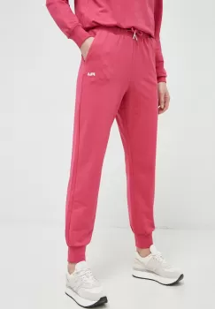 Fila pantaloni de trening culoarea roz, neted imagine