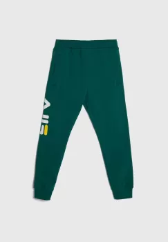 Fila pantaloni de trening pentru copii culoarea verde, cu imprimeu imagine
