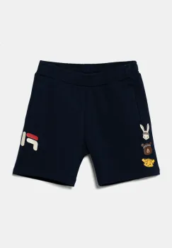 Fila pantaloni scurti copii LOBEZ culoarea albastru marin, cu imprimeu, talie reglabila, FAK0396 imagine