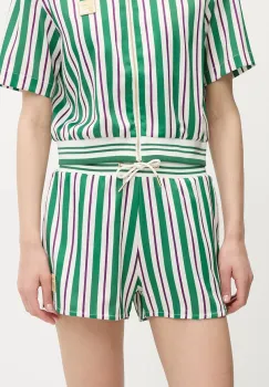 Fila pantaloni scurti Lassance culoarea verde, cu imprimeu, high waist, FAW1002 imagine