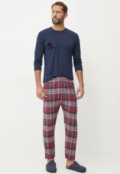 Fila pijama barbati, culoarea bleumarin, cu imprimeu, FPW1207 imagine
