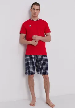 Fila Pijama barbati, culoarea rosu, material neted imagine