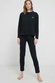 Fila Pijama femei, culoarea negru imagine