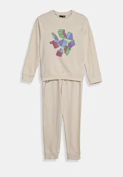 Fila pijamale de bumbac pentru copii culoarea bej, cu imprimeu, FPW1441 imagine