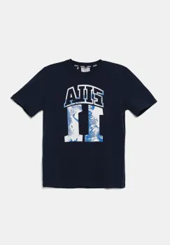 Fila tricou de bumbac pentru copii ILLERRIEDEN culoarea albastru marin, cu imprimeu, FAT0681 imagine