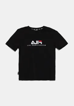 Fila tricou de bumbac pentru copii LOHBERG culoarea negru, cu imprimeu, FAT0626 imagine
