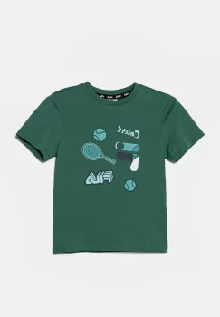 Fila tricou de bumbac pentru copii LOPAR culoarea verde, cu imprimeu, FAK0408 imagine