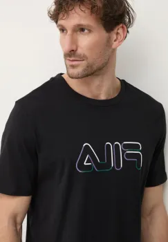 Fila tricou din bumbac Lauben barbati, culoarea negru, cu imprimeu, FAM0789 imagine