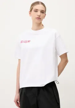 Fila tricou din bumbac Leffinge femei, culoarea alb, FAW1029 imagine