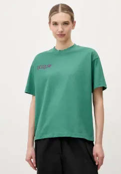 Fila tricou din bumbac Leffinge femei, culoarea verde, FAW1029 imagine