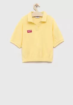 Fila tricouri polo din bumbac pentru copii culoarea galben imagine