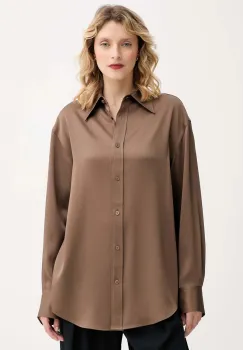 Filippa K camasa culoarea maro, cu guler clasic, relaxed, 31633 imagine