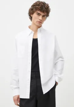 Filippa K camasa din bumbac barbati, culoarea alb, cu guler button-down, slim, 31255 imagine