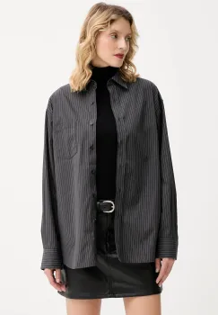 Filippa K camasa din bumbac culoarea gri, cu guler clasic, relaxed, 31822 imagine