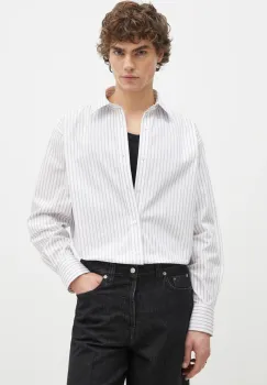 Filippa K camasa din bumbac femei, culoarea alb, cu guler clasic, relaxed, 31080 imagine