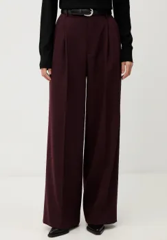 Filippa K pantaloni cu lana culoarea maro, lat, high waist, 32511 imagine