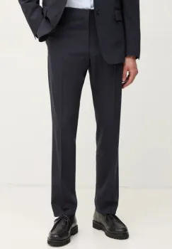 Filippa K pantaloni de lana culoarea albastru marin, mulata, 31585 imagine