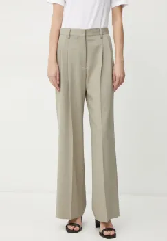 Filippa K pantaloni de lana culoarea bej, drept, high waist, 29582 imagine