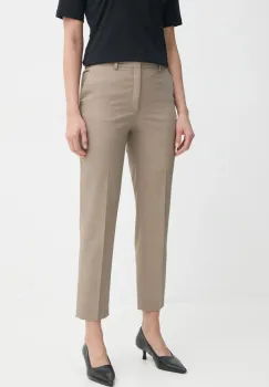 Filippa K pantaloni de lana culoarea bej, mulata, high waist, 29111 imagine