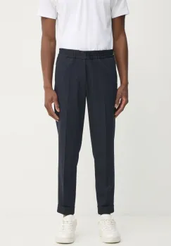 Filippa K pantaloni din lana culoarea albastru marin, drept, 29110 imagine