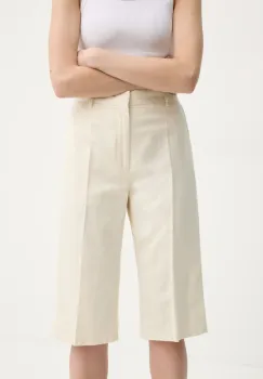 Filippa K pantaloni scurti din amestec de in culoarea bej, modelator, high waist, 31428 imagine