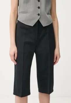 Filippa K pantaloni scurti din amestec de in culoarea negru, modelator, high waist, 31428 imagine