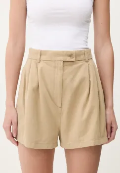 Filippa K pantaloni scurti din bumbac culoarea bej, uni, high waist, 31368 imagine
