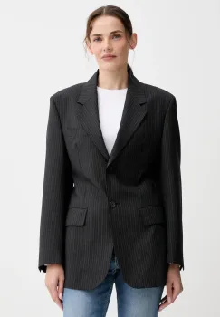Filippa K sacou din lana culoarea gri, un singur rand de nasturi, cu imprimeu, 31766 imagine