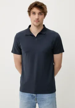 Filippa K tricou polo culoarea bleumarin, uni, 28909 imagine