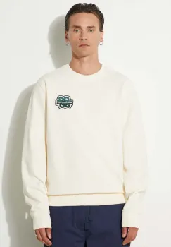 Filling Pieces hanorac de bumbac Gowtu barbati, culoarea bej, cu imprimeu, 74533929936 imagine