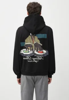 Filling Pieces hanorac de bumbac Hoodie DJ culoarea negru, cu gluga, cu imprimeu, 422532501241 imagine
