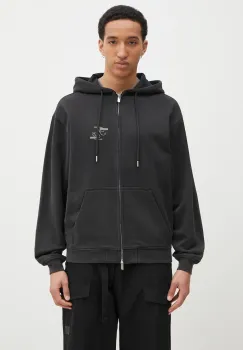 Filling Pieces hanorac de bumbac Topiary barbati, culoarea gri, cu gluga, cu imprimeu, 80699840626 imagine