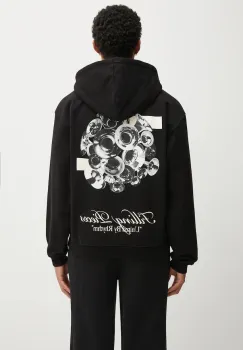 Filling Pieces hanorac de bumbac Zip Hoodie Bouquet culoarea negru, cu gluga, cu imprimeu, 422533501122 imagine
