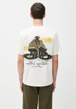 Filling Pieces tricou din bumbac T-shirt DJ culoarea bej, cu imprimeu, 422520500241 imagine