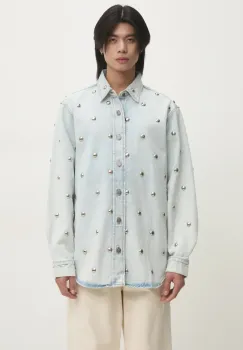 Fiorucci camasa din denim barbati, cu guler clasic, relaxed, U01FMDSI074DN01DN08 imagine