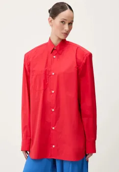 Fiorucci camasa Red Embroidered Padded Shirt culoarea rosu, cu guler clasic, regular, W02SMTLO347CO01RD01 imagine