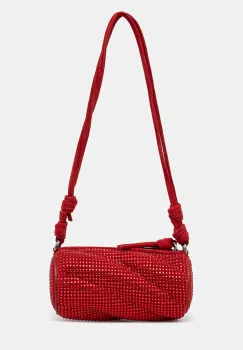 Fiorucci geanta de mana din piele intoarsa Suede Rhinestone Micro Mella culoarea rosu, U01FMASL005LE05RD01 imagine