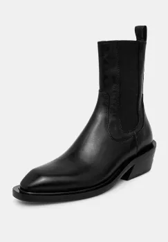 Fiorucci ghete chelsea de piele femei, culoarea negru, cu toc drept, W01FMASH162LE03 imagine